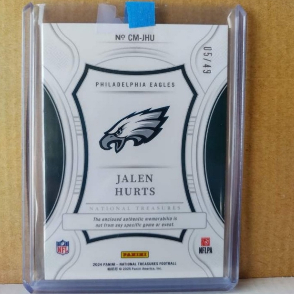 🏈🏆Jalen Hurts "Gold Century Materials White Patch - 05/49 Insert Card🏆🏈 - Picture 3 of 5